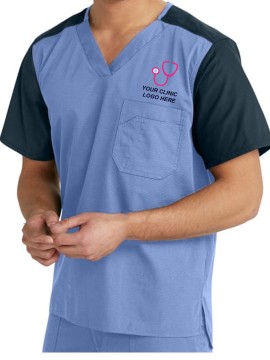 Professional Dual Color Men's Scrub Top