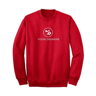 Solid Red Crewneck Logo Sweatshirt